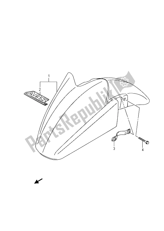 All parts for the Front Fender of the Suzuki GSF 1250 SA Bandit 2014