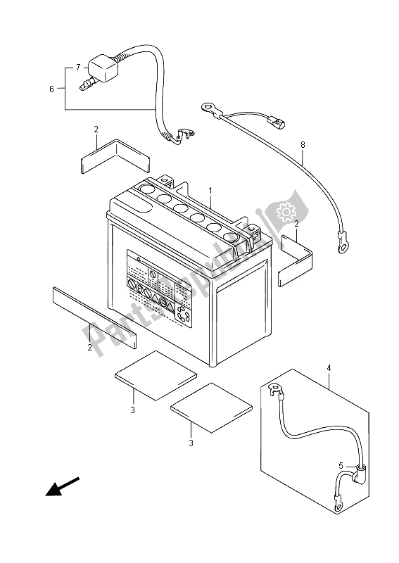 All parts for the Battery of the Suzuki VZ 800 Intruder 2014