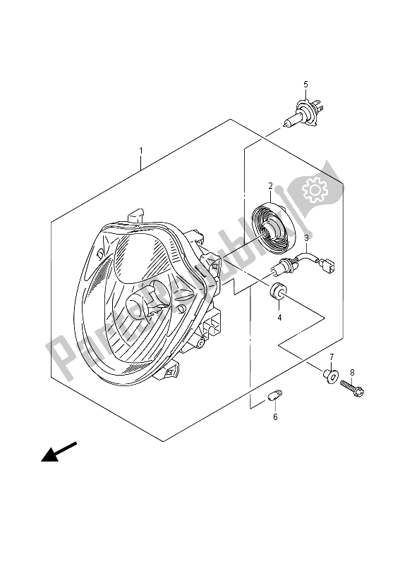 Todas las partes para Linterna Frontal (gsf650ua) de Suzuki GSF 650 Sasa Bandit 2012