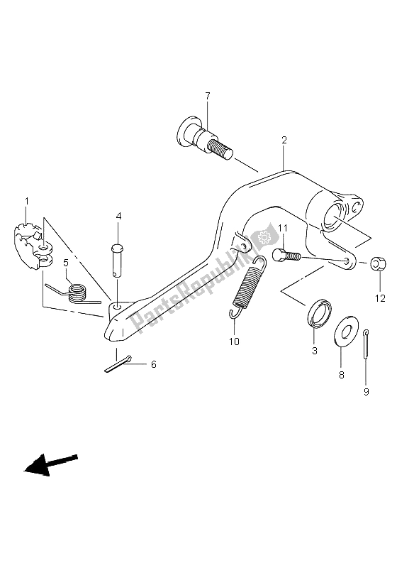 All parts for the Rear Brake of the Suzuki DR Z 400S 2004