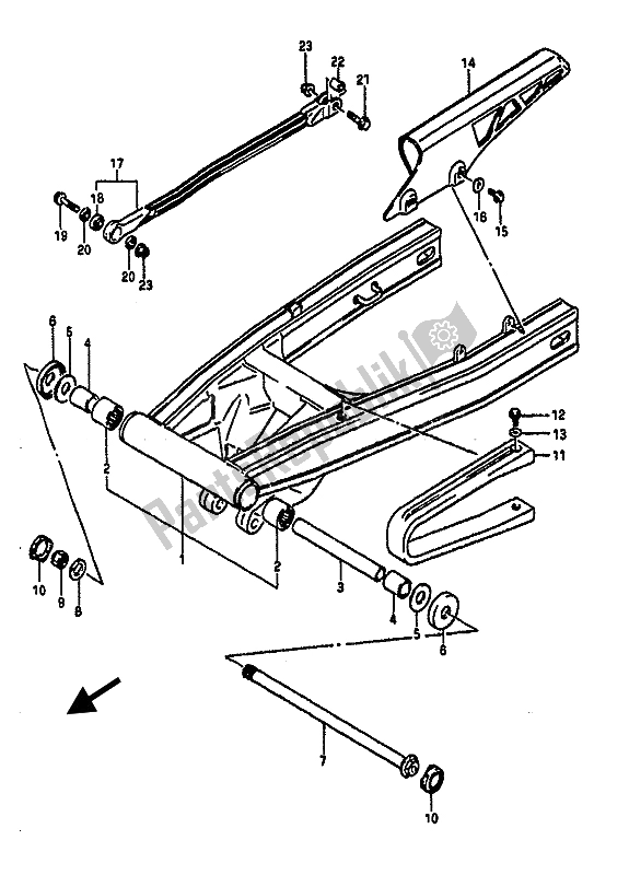 Todas las partes para Brazo Oscilante Trasero de Suzuki GSX R 1100 1987