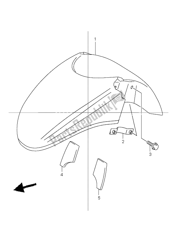 All parts for the Front Fender of the Suzuki GSF 600 NS Bandit 2000