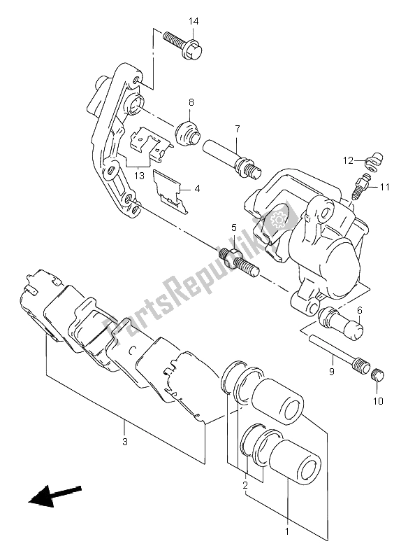 Todas as partes de Pinças Frontais do Suzuki GSF 600S Bandit 1997