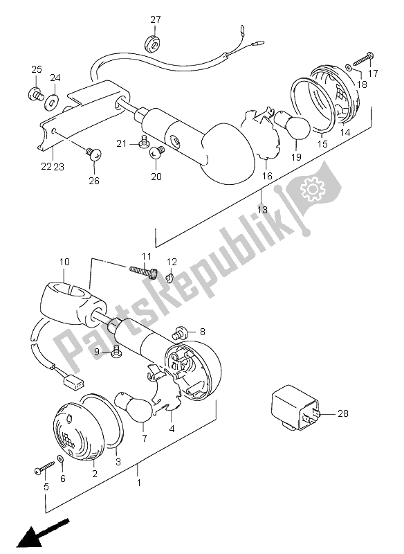 Todas as partes de Lâmpada De Sinalização do Suzuki VS 1400 Intruder 1996