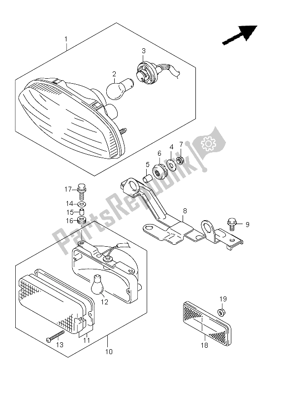 Tutte le parti per il Luce Posteriore (lt-a750x P17) del Suzuki LT A 750 XZ Kingquad AXI 4X4 2012