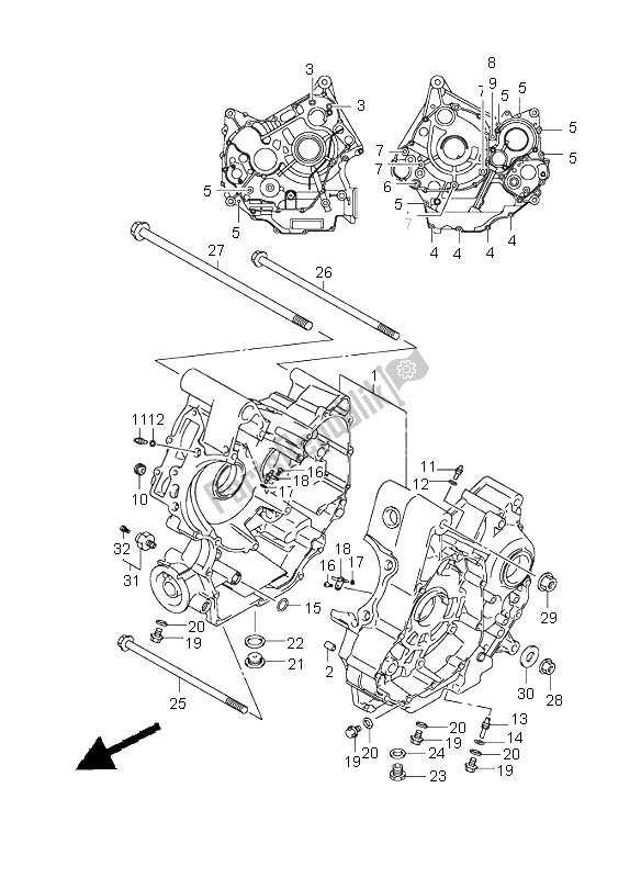 Tutte le parti per il Carter del Suzuki DL 1000 V Strom 2003