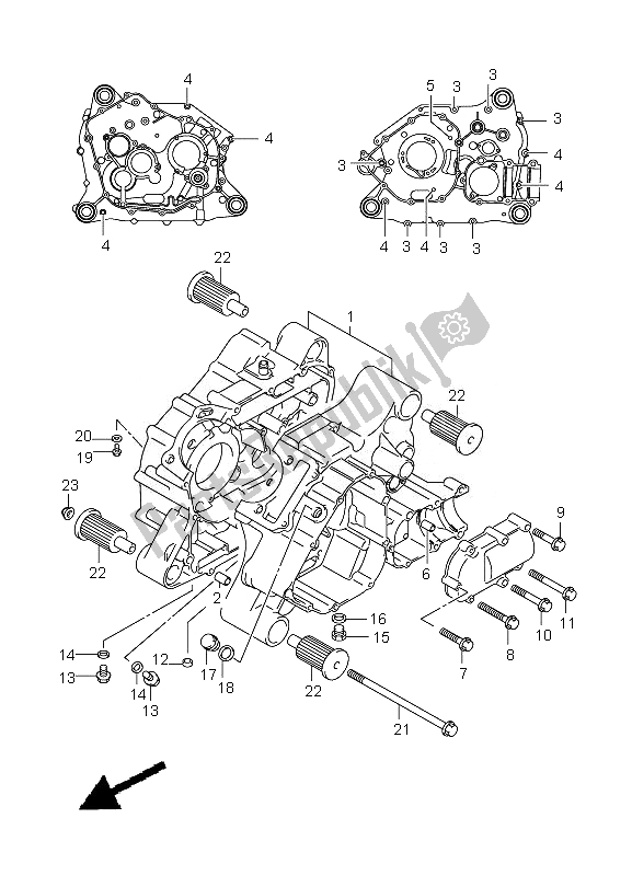 All parts for the Crankcase of the Suzuki LT F 250 Ozark 2010