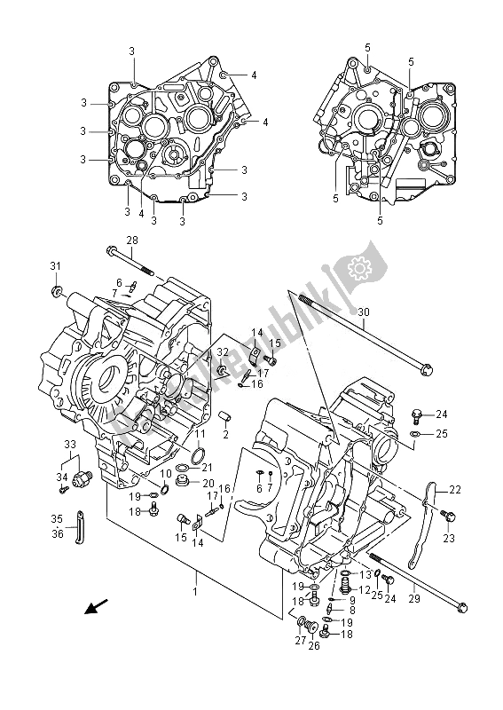 All parts for the Crankcase of the Suzuki DL 650A V Strom 2014