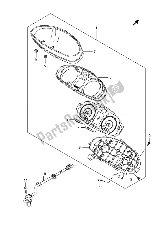 Tutte le parti per il Tachimetro (uh125a E19) del Suzuki UH 125A Burgman 2014