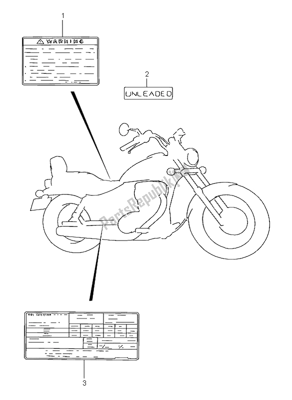 All parts for the Label of the Suzuki LS 650 Savage 1997