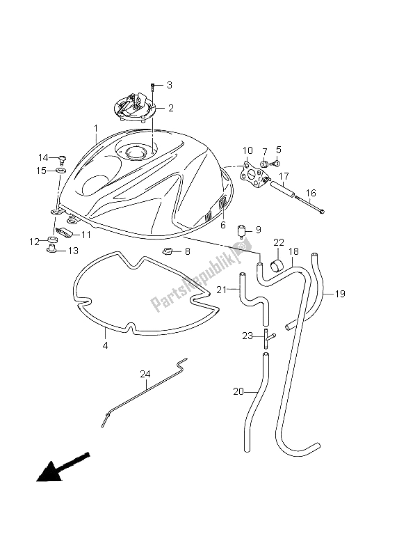 Tutte le parti per il Serbatoio Carburante (gsx-r750 E21) del Suzuki GSX R 750 2011