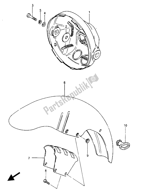 Tutte le parti per il Alloggiamento Del Faro E Parafango Anteriore del Suzuki GSX 750 ES 1986