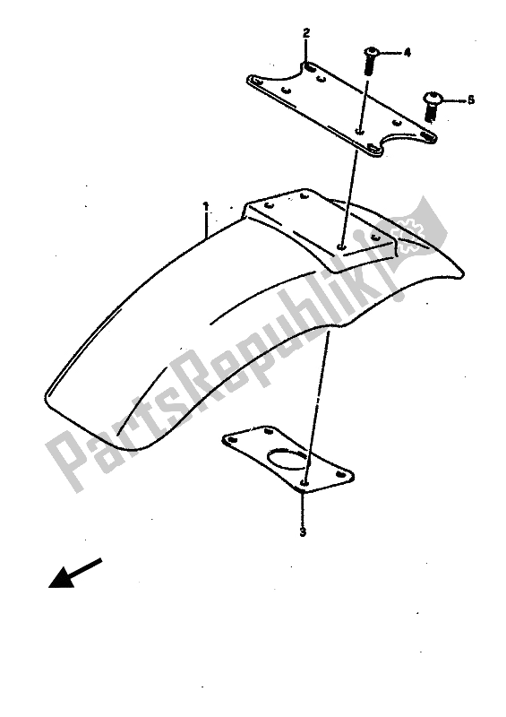 All parts for the Front Fender of the Suzuki GSX R 750R 1989