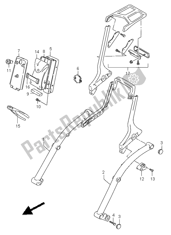 Todas as partes de Alça Do Quadro do Suzuki VS 800 Intruder 2002