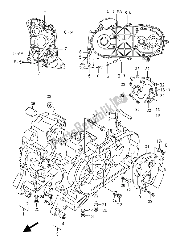 All parts for the Crankcase of the Suzuki AN 250 Burgman 2006