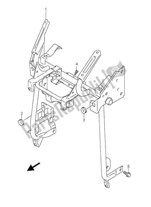 All parts for the Leg Shield Brace of the Suzuki AN 650A Burgman Executive 2005