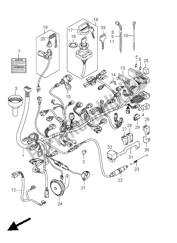 All parts for the Wiring Harness (lt-a750xpz P17) of the Suzuki LT A 750 XPZ Kingquad AXI 4X4 2012