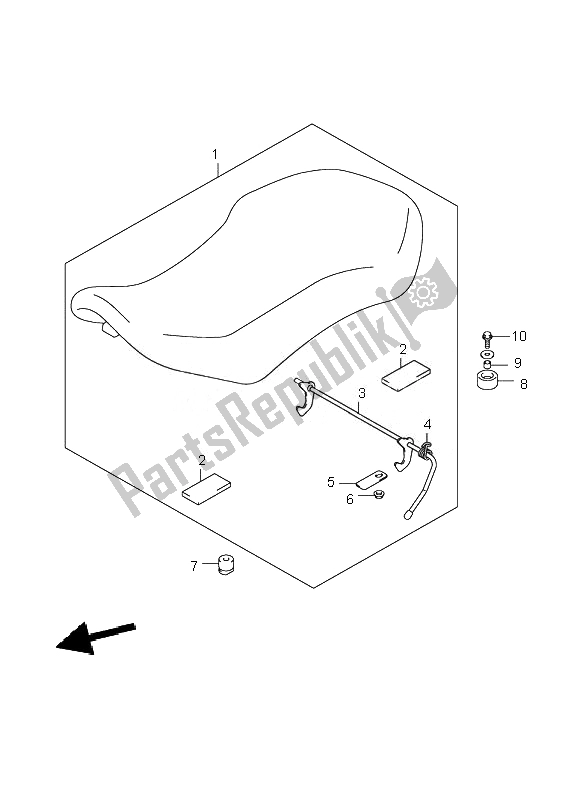 All parts for the Seat of the Suzuki LT Z 50 4T Quadsport 2010