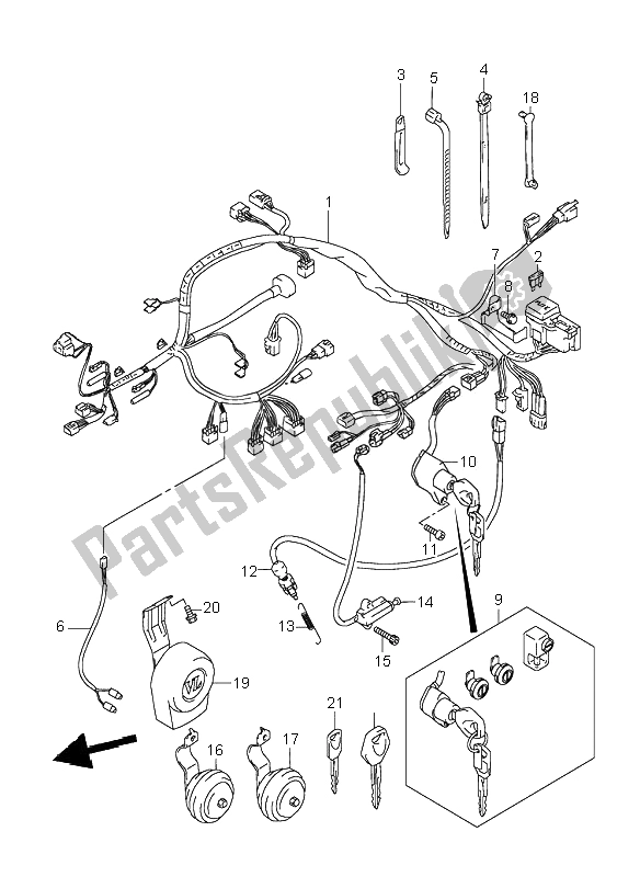 All parts for the Wiring Harness of the Suzuki VL 1500 Intruder LC 2000