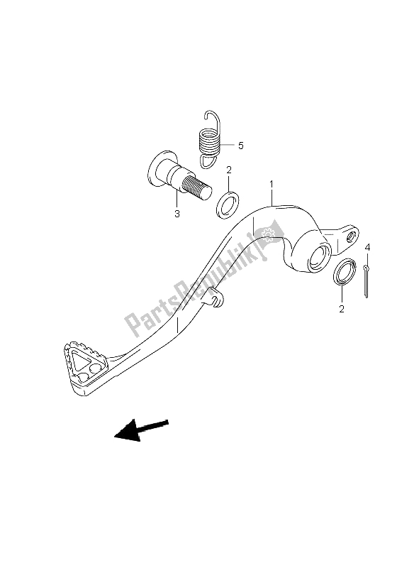 All parts for the Rear Brake of the Suzuki RM 85 SW LW 2008