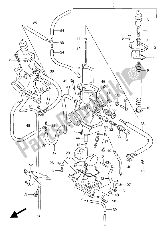 Todas as partes de Carburador do Suzuki RGV 250 1992