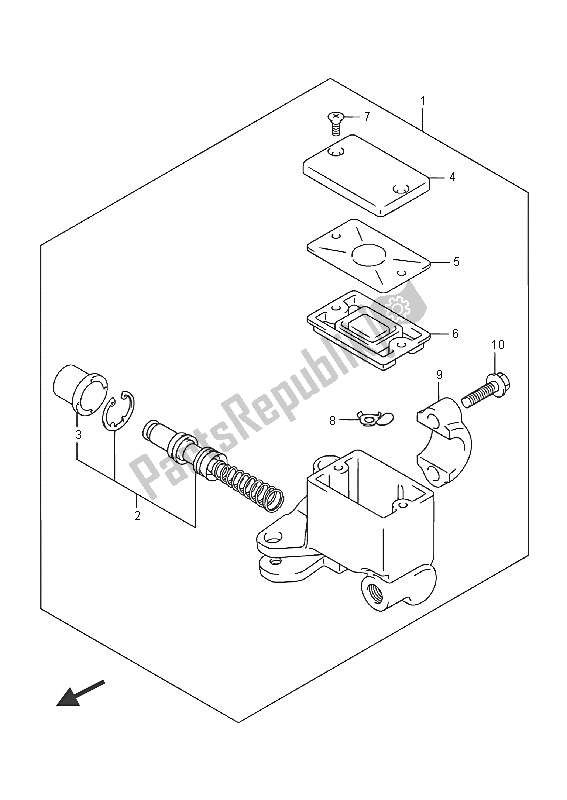 All parts for the Front Master Cylinder (an400) of the Suzuki Burgman AN 400 ZZA 2016