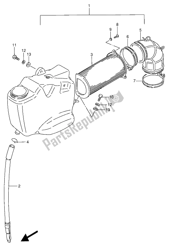 Toutes les pièces pour le Filtre à Air (avant) du Suzuki VS 800 GL Intruder 1994