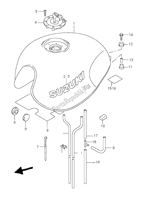 Todas las partes para Depósito De Combustible de Suzuki GSX 1200 Inazuma 1999