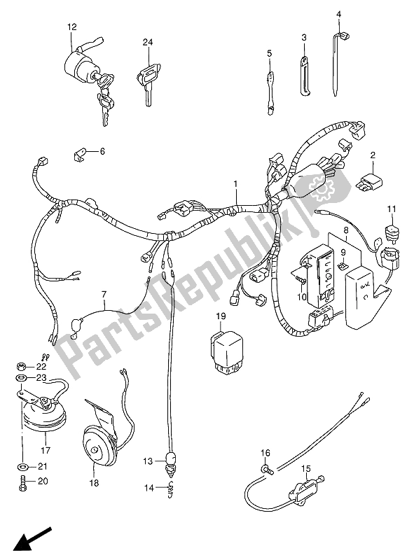 All parts for the Wiring Harness of the Suzuki VS 800 GL Intruder 1992