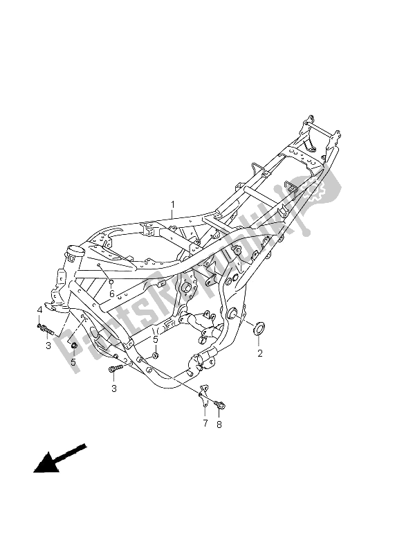 All parts for the Frame of the Suzuki GSF 650 Nsnasa Bandit 2009