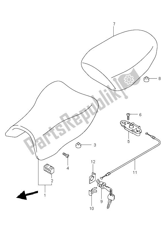 All parts for the Seat of the Suzuki SV 650 NS 2001