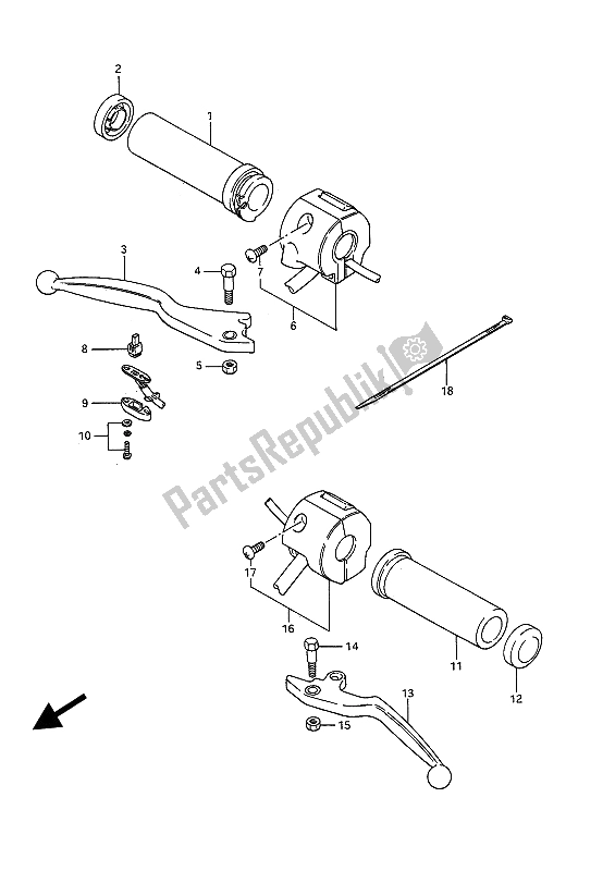 All parts for the Handle Switch of the Suzuki VS 750 Glfpefep Intruder 1987