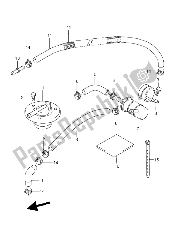 All parts for the Fuel Filter of the Suzuki VL 1500 Intruder LC 1998