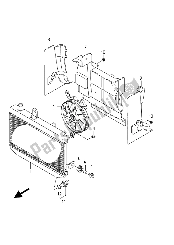 Todas las partes para Radiador de Suzuki Burgman AN 400 AZA 2011