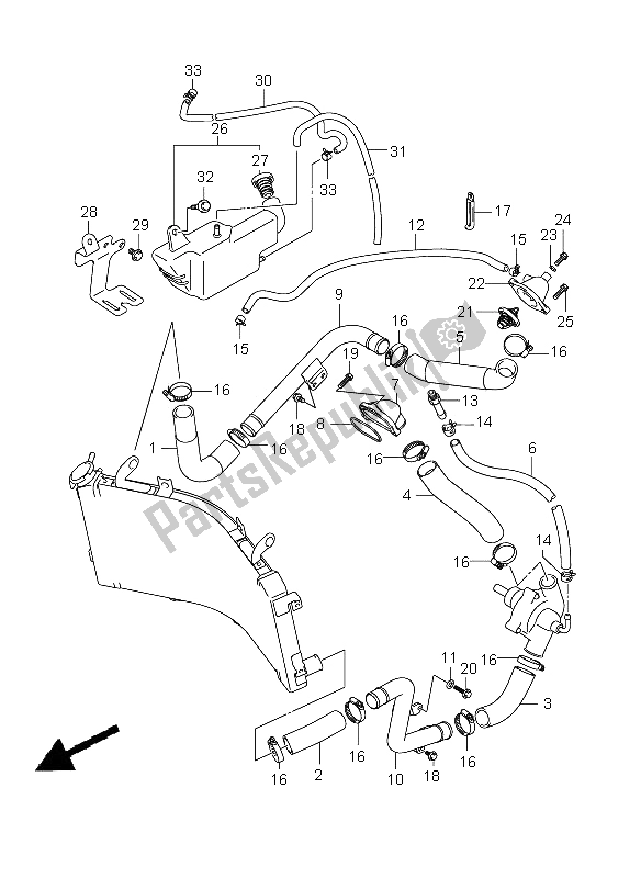 Toutes les pièces pour le Tuyau De Radiateur du Suzuki GSX 1300 BKA B King 2008