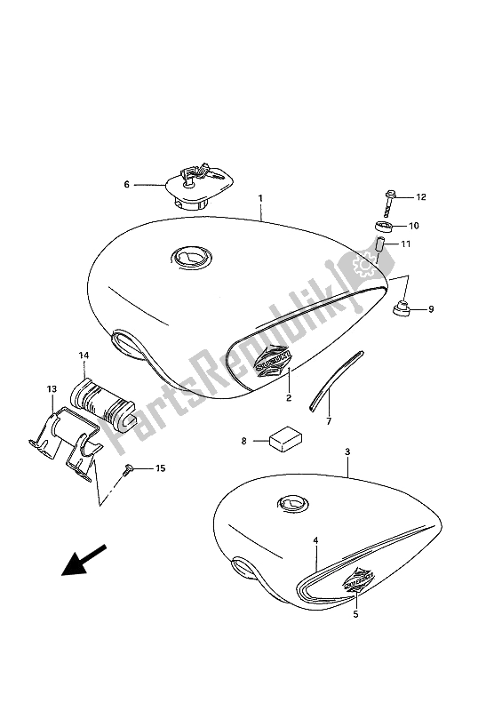 Wszystkie części do Zbiornik Paliwa Suzuki VS 1400 Glpf Intruder 1994