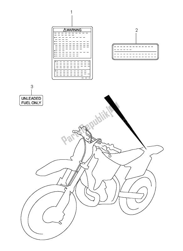 All parts for the Label of the Suzuki RM 250 2003