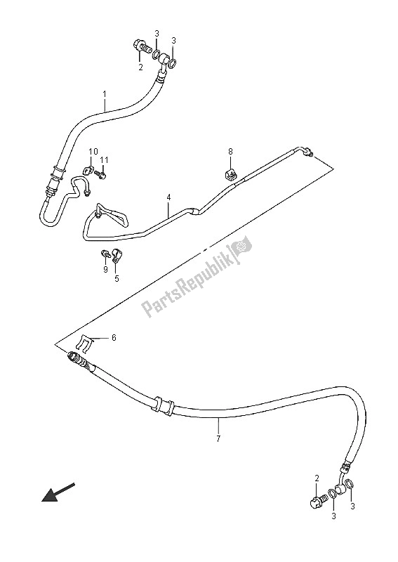 All parts for the Rear Brake Hose of the Suzuki AN 650Z Burgman Executive 2016