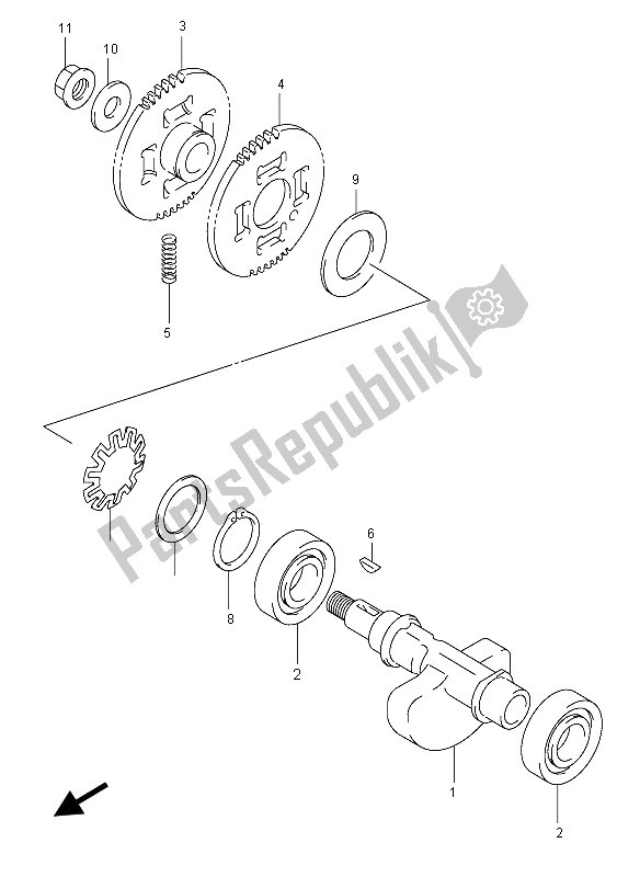 All parts for the Crank Balancer of the Suzuki AN 250 Burgman 2005