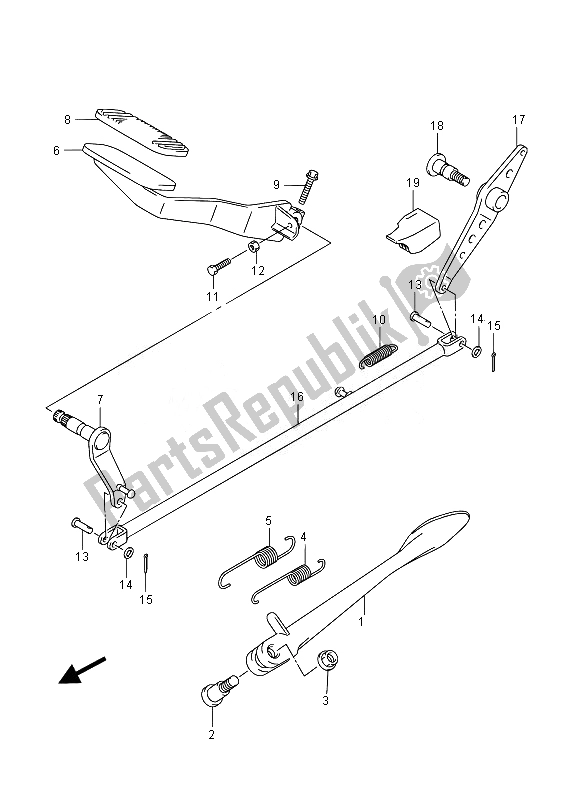 Alle onderdelen voor de Achterrem van de Suzuki VL 800B Intruder 2014