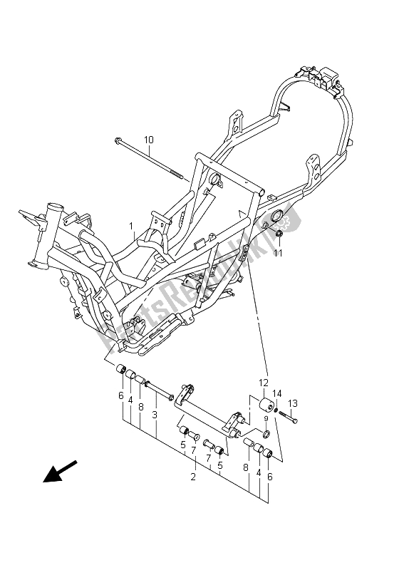 Todas las partes para Marco (an400a E19) de Suzuki Burgman AN 400 AZA 2011