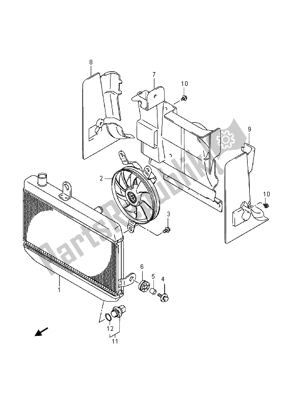 Todas las partes para Radiador de Suzuki Burgman AN 400 AZA 2014