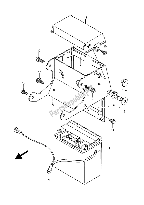 Todas las partes para Batería de Suzuki VS 1400 Glpf Intruder 1992