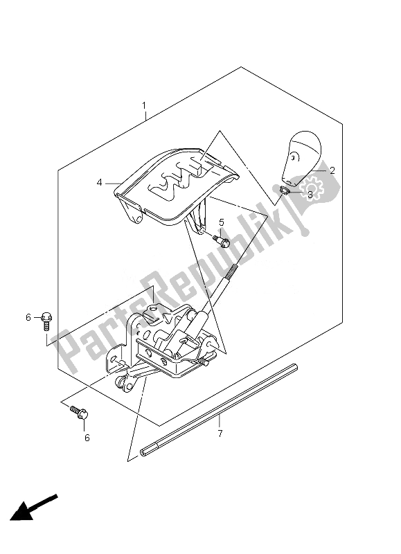 Alle onderdelen voor de Schakelhendel van de Suzuki LT A 750 XZ Kingquad AXI 4X4 2010