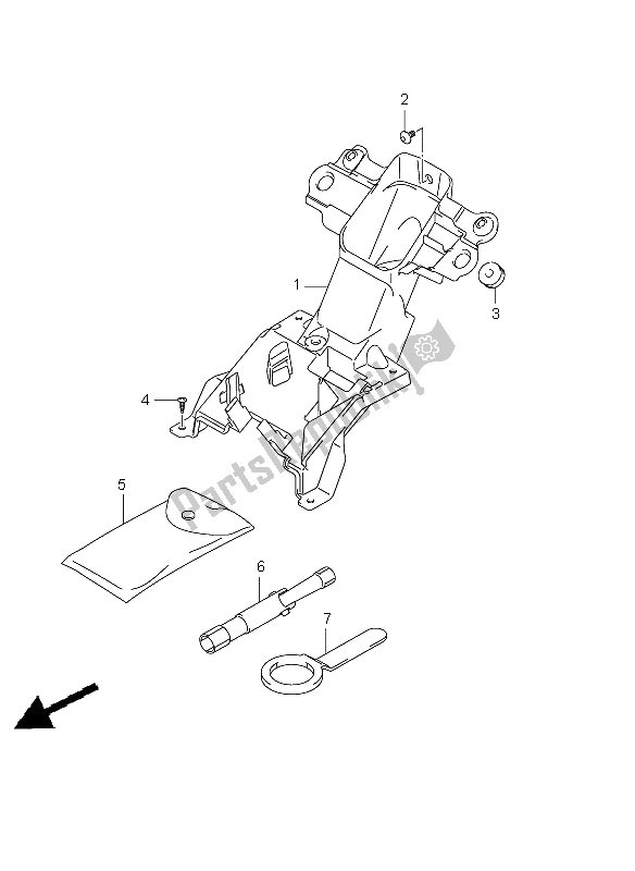 All parts for the Parts Holder Bracket of the Suzuki GSX R 1000 2009