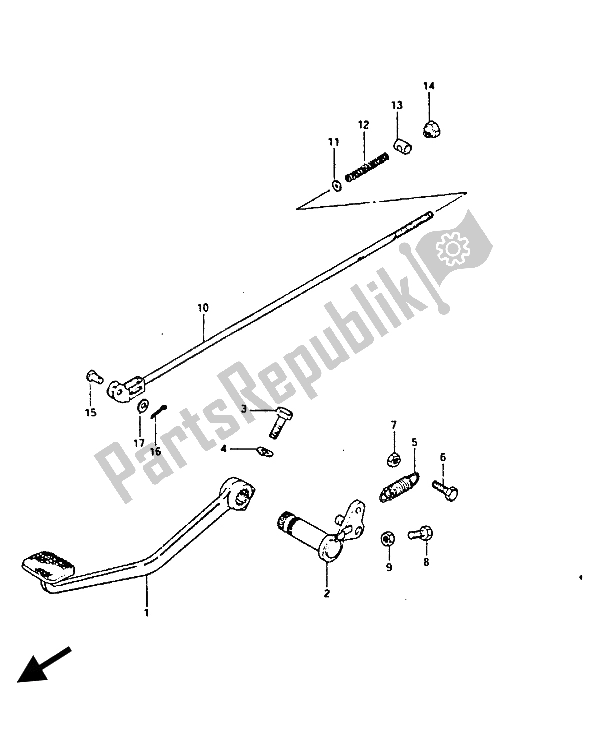 Toutes les pièces pour le Frein Arriere du Suzuki GS 450 ES 1987