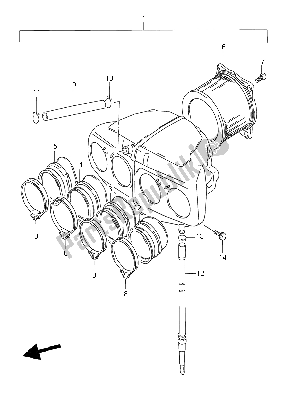 Todas las partes para Filtro De Aire de Suzuki GSX 600F 1995