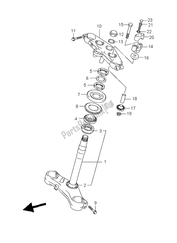 All parts for the Steering Stem of the Suzuki DL 1000 V Strom 2007