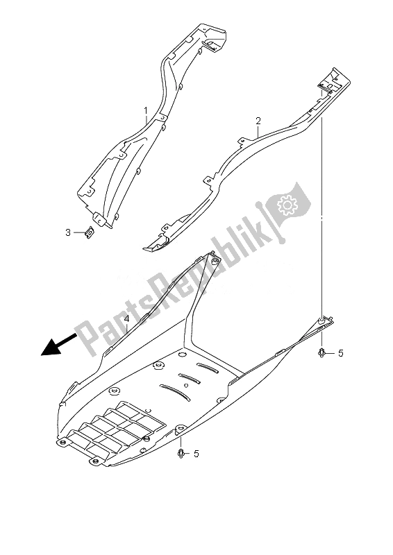 Todas las partes para Escudo Lateral De La Pierna de Suzuki UH 200 Burgman 2007