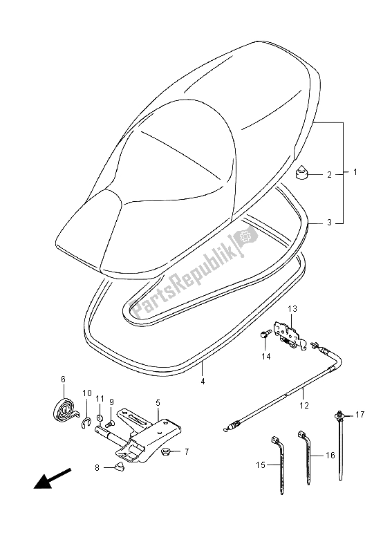 All parts for the Seat of the Suzuki UH 200A Burgman 2015